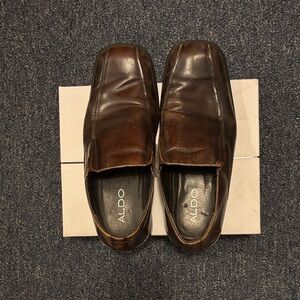 ALDO Men's Rich Brown Leather Loafers